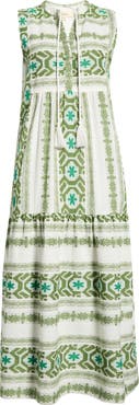 Elan Sleeveless Cotton Cover-Up Midi Dress