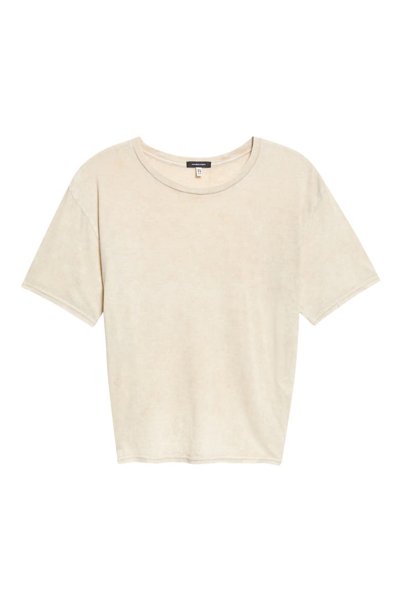 Tight Waist Cotton & Cashmere T-Shirt, Main, color, ACID KHAKI STONE