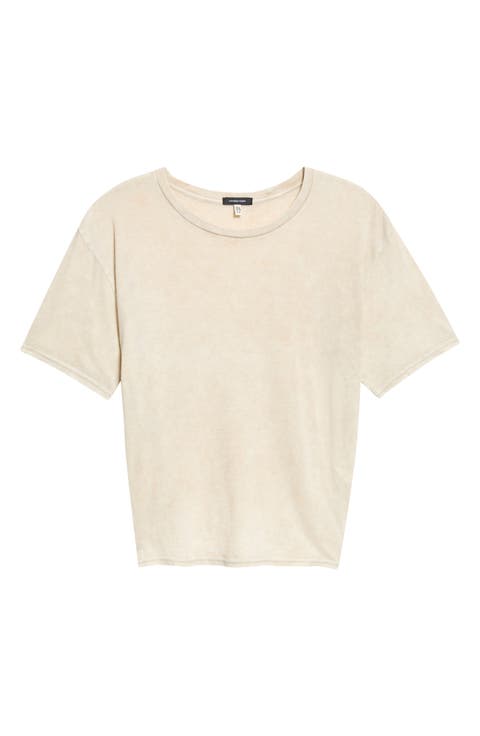 Tight Waist Cotton & Cashmere T-Shirt