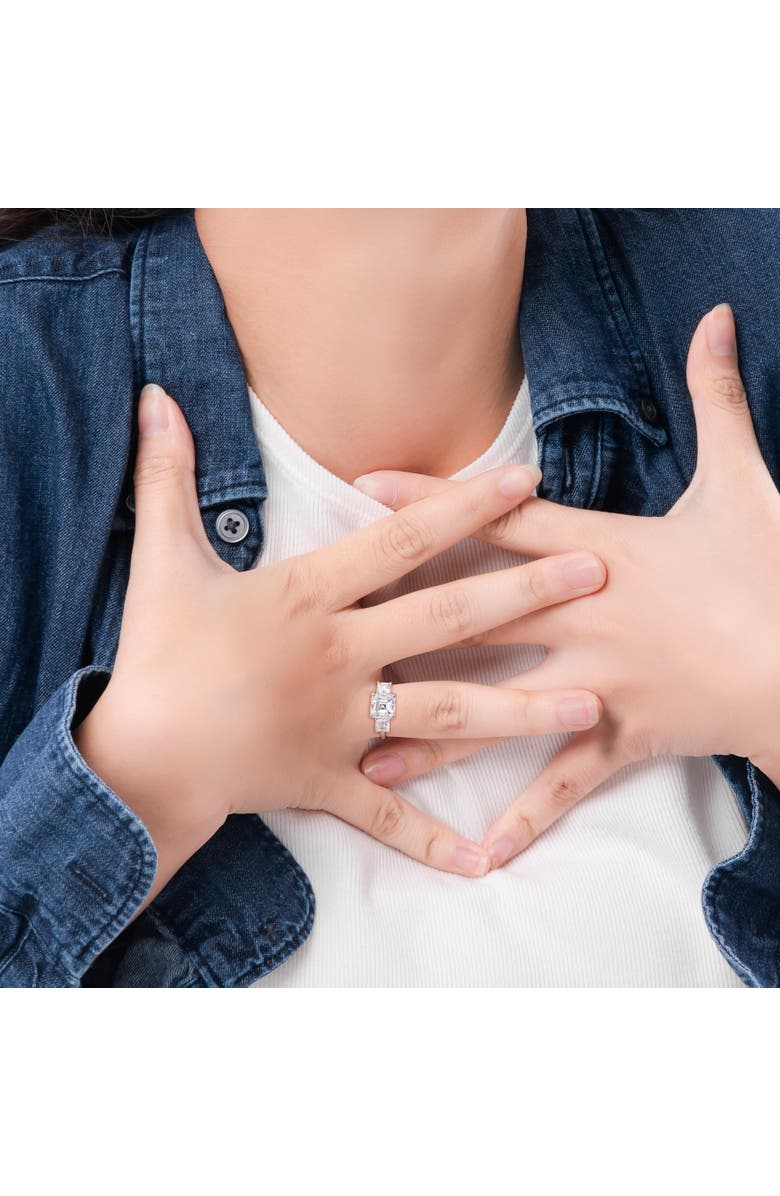 Julianna B. 3-1/2CT DEW Moissanite 3-Stone Ring, Alternate, color, Sterling Silver