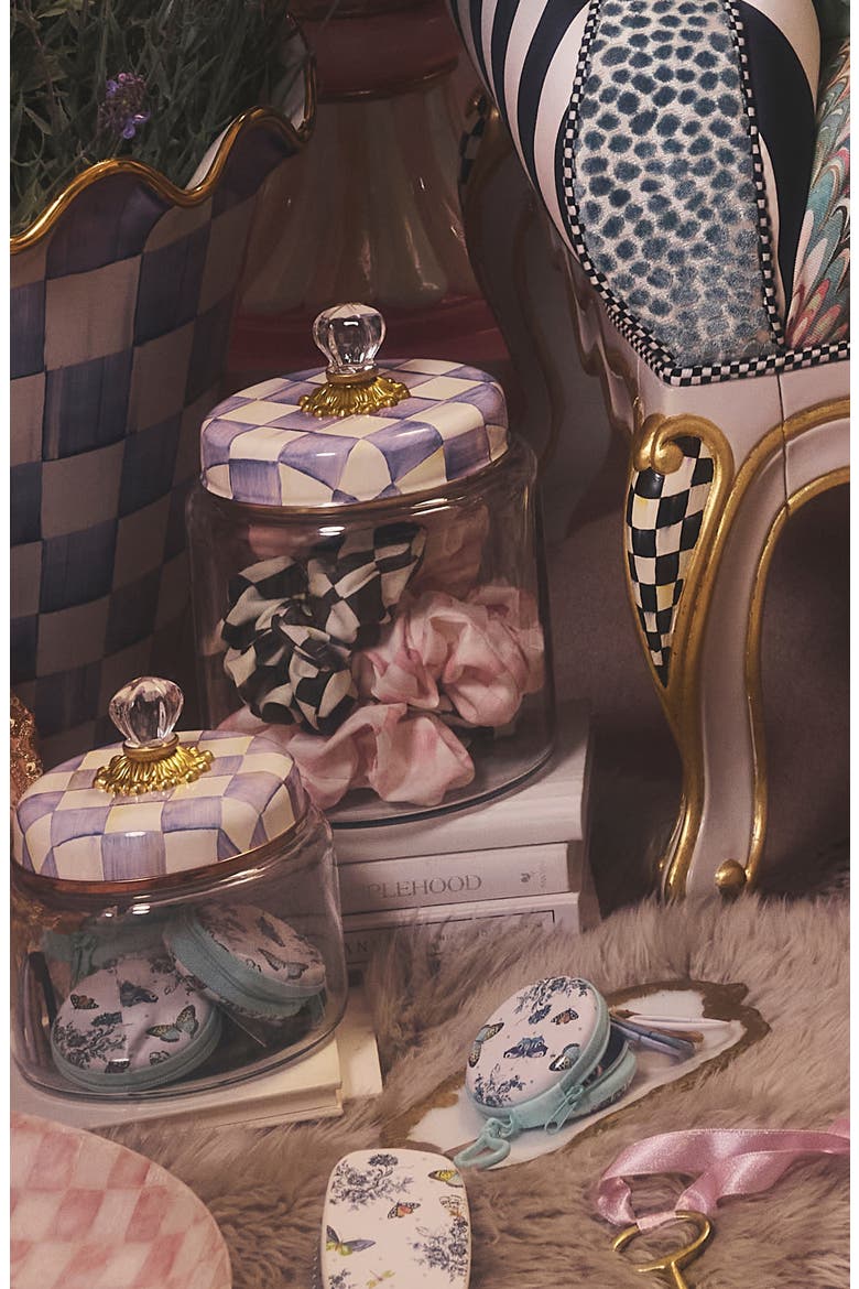 Violet Check Medium Kitchen Canister, Alternate, color, VIOLET