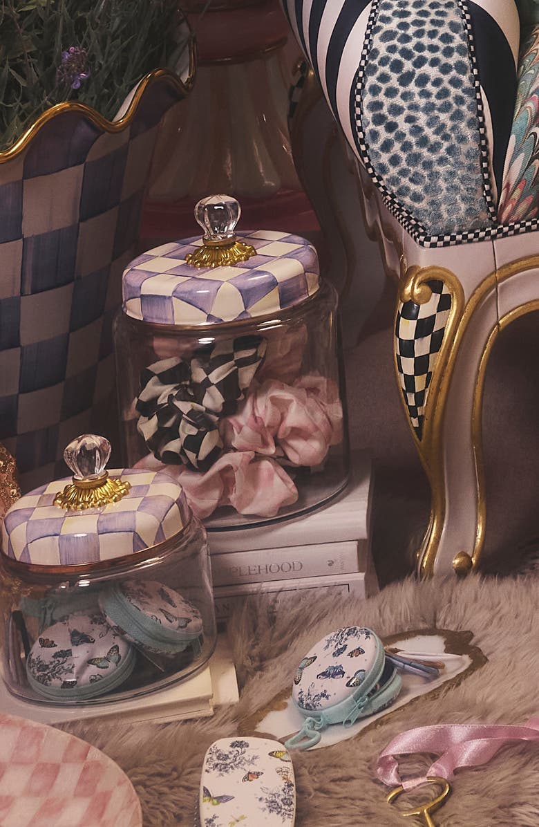 MACKENZIE CHILDS Violet Check Medium Kitchen Canister, Alternate, color, Violet