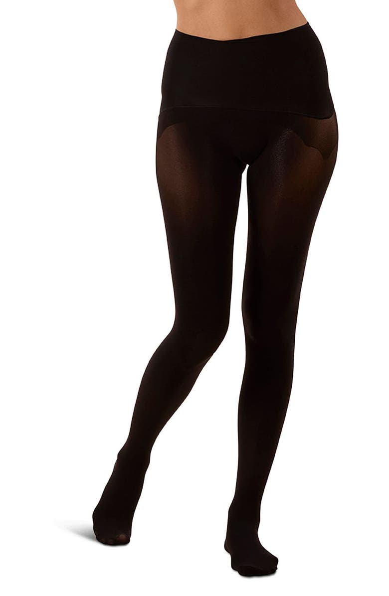 MeMoi Perfectly Opaque Seamless Tights, Alternate, color, Black