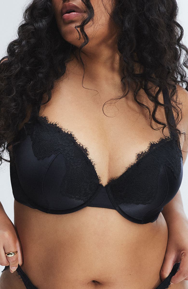 SAVAGE X FENTY Nite Shade Underwire Padded Demi Bra, Alternate, color, Black Caviar