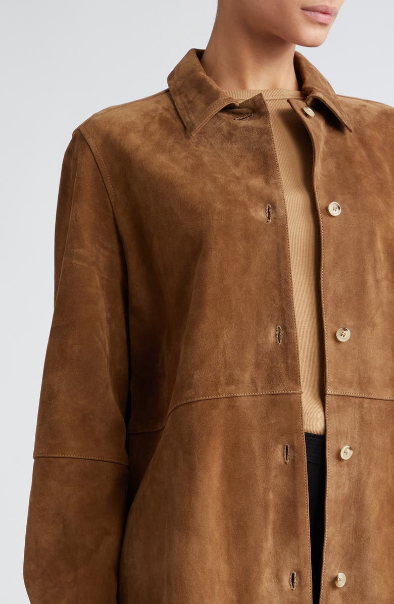TOTEME Soft Suede Shirt Jacket, Alternate, color, 