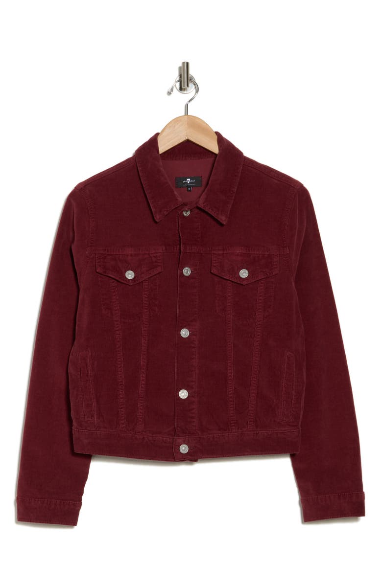 7 For All Mankind Corduroy Crop Trucker Jacket, Alternate, color, 