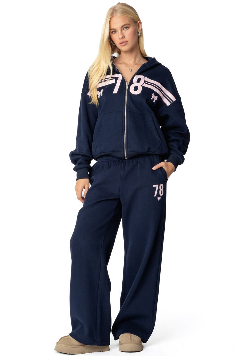 78 Stripe Graphic Zip-Up Hoodie, Alternate, color, NAVY
