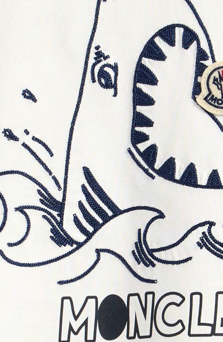Moncler Kids' Shark Embroidered Cotton Graphic T-Shirt, Alternate, color,