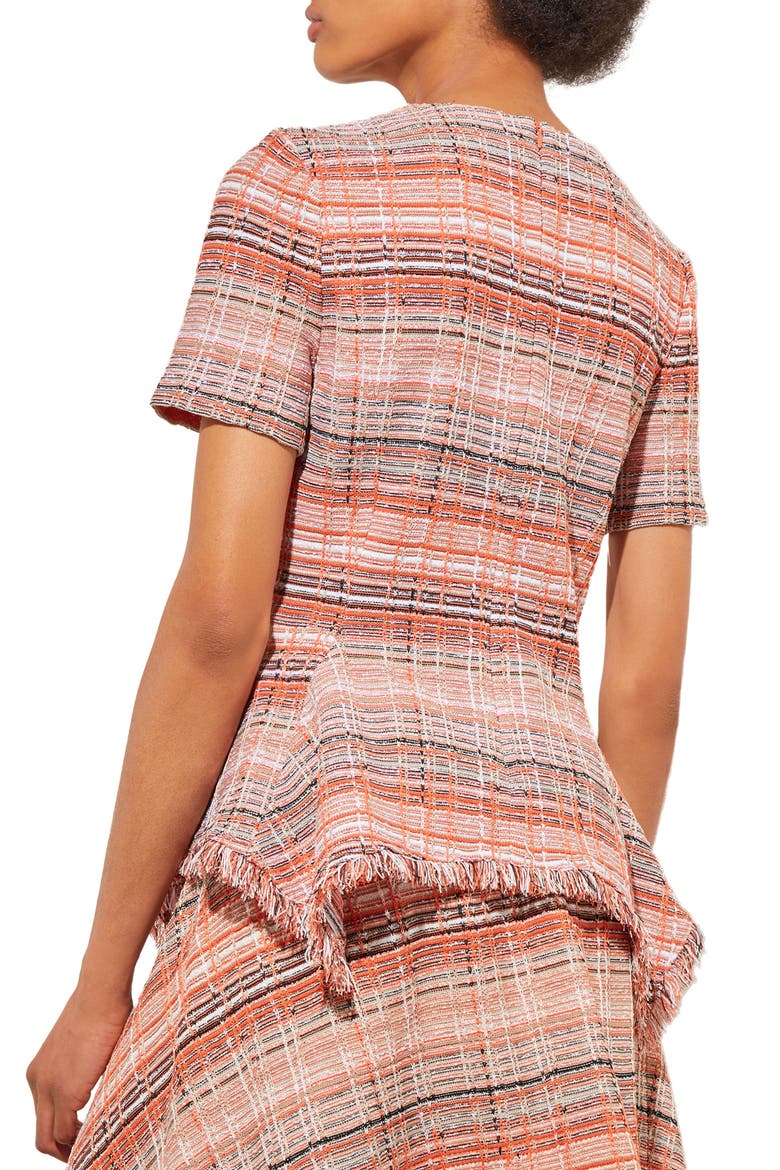 Tweed Peplum Top, Alternate, color, VERM/JAV/MUL