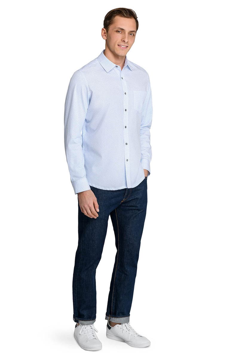 W.R.K Slim Fit Micro Geo Dot Reworked Button-Up Shirt, Alternate, color, White/ Blue