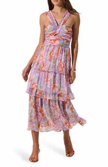 ASTR the Label Floral Tiered Keyhole Dress