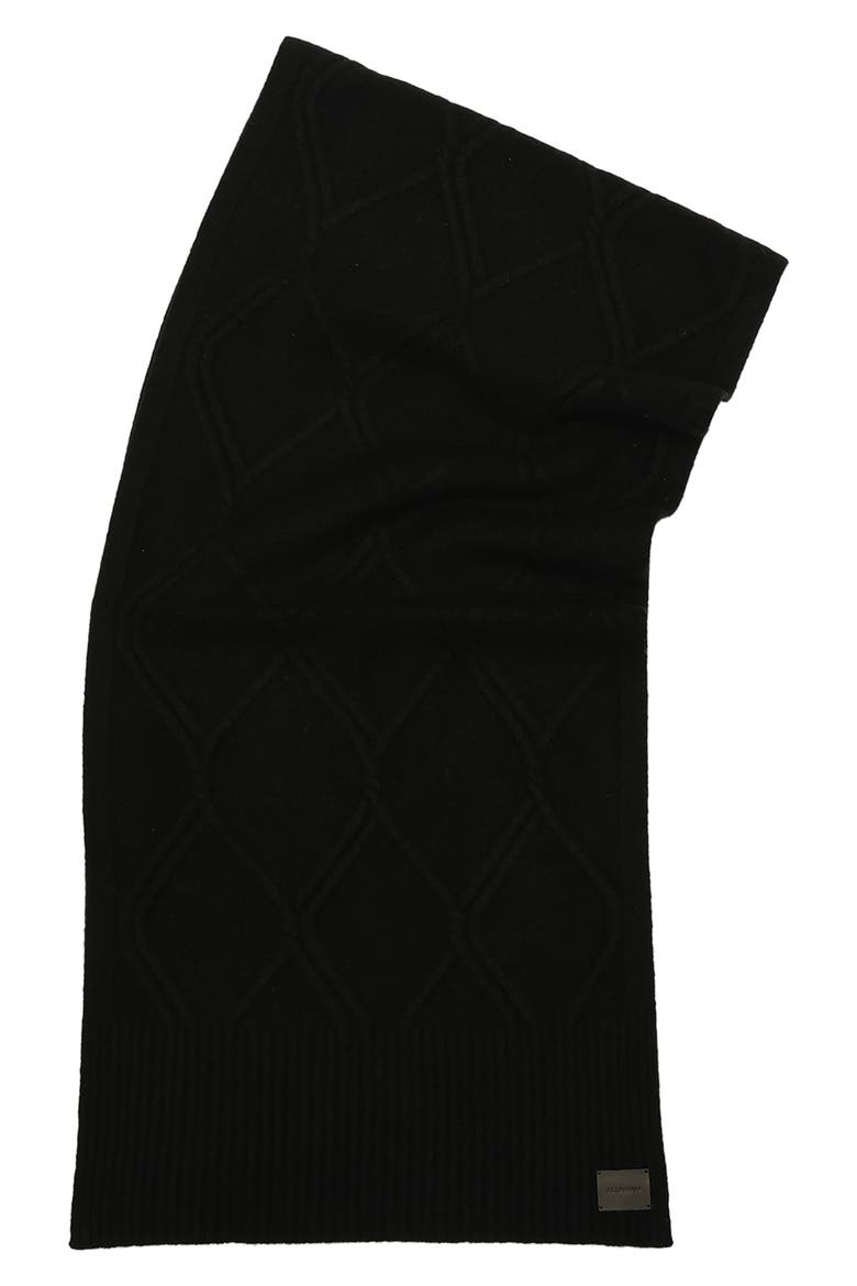 Brushed Wool Scarf, Alternate, color, BLACK