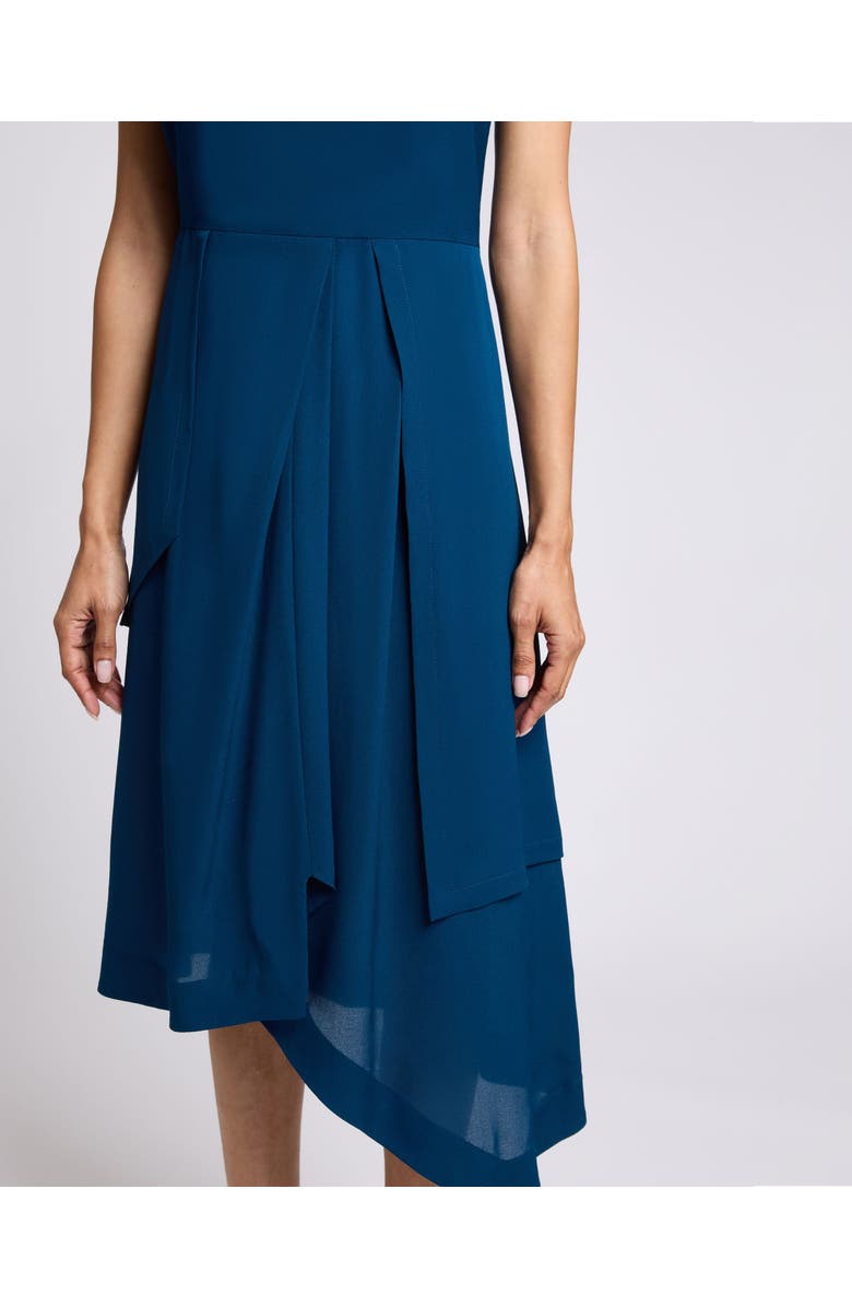 Santorelli MADDY Sleeveless Multi-Panel Asymmetric Dress in Silk Crepe de Chine, Alternate, color,