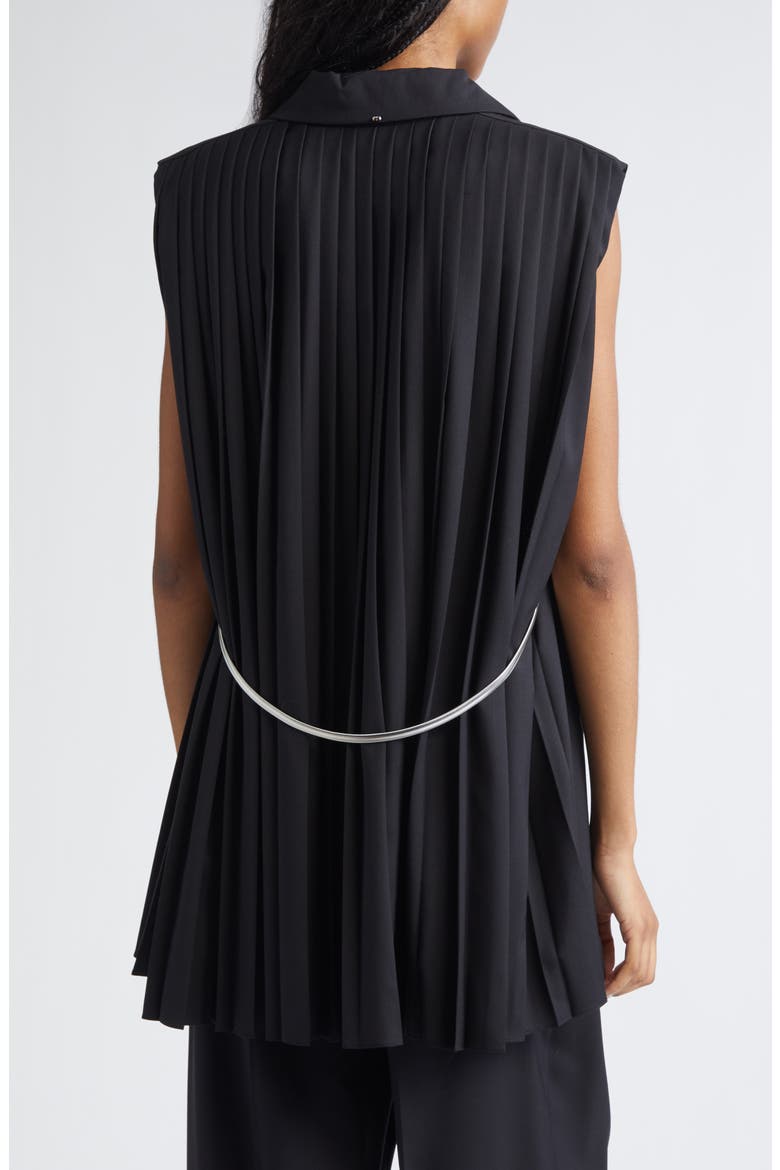 Albero Pleat Back Wool Blend Vest, Alternate, color, BLACK