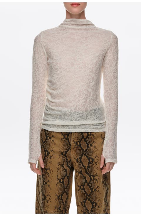Wool Jacquard Fitted T-shirt