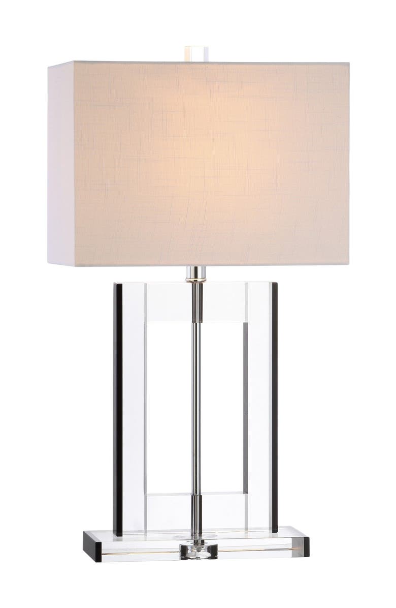 JONATHAN Y Parish 26" Crystal LED Table Lamp, Clear/Black, Main, color, Clear/Black