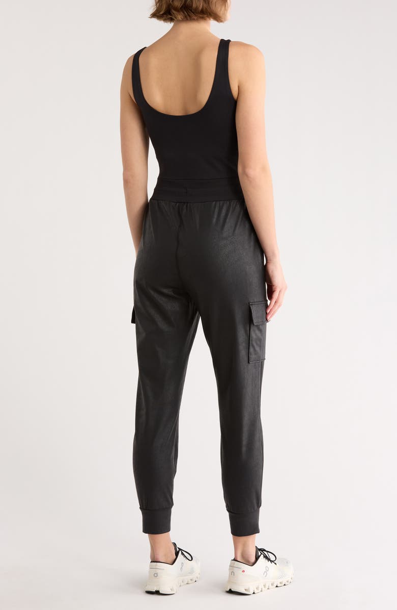 90 DEGREE BY REFLEX Emmy Mixed Media Cargo Jumpsuit, Alternate, color, Black