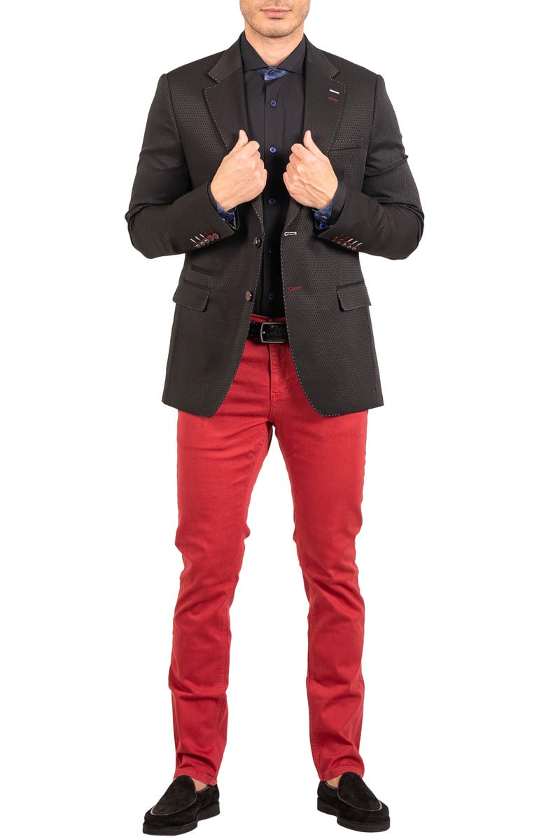 Maceoo Socrate Resistance20 Black Geo Pattern Viscose Blend Blazer, Alternate, color,