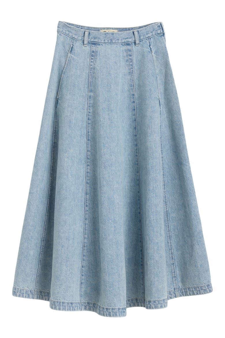 Denim Midi Skirt, Alternate, color, EDMONSON WASH