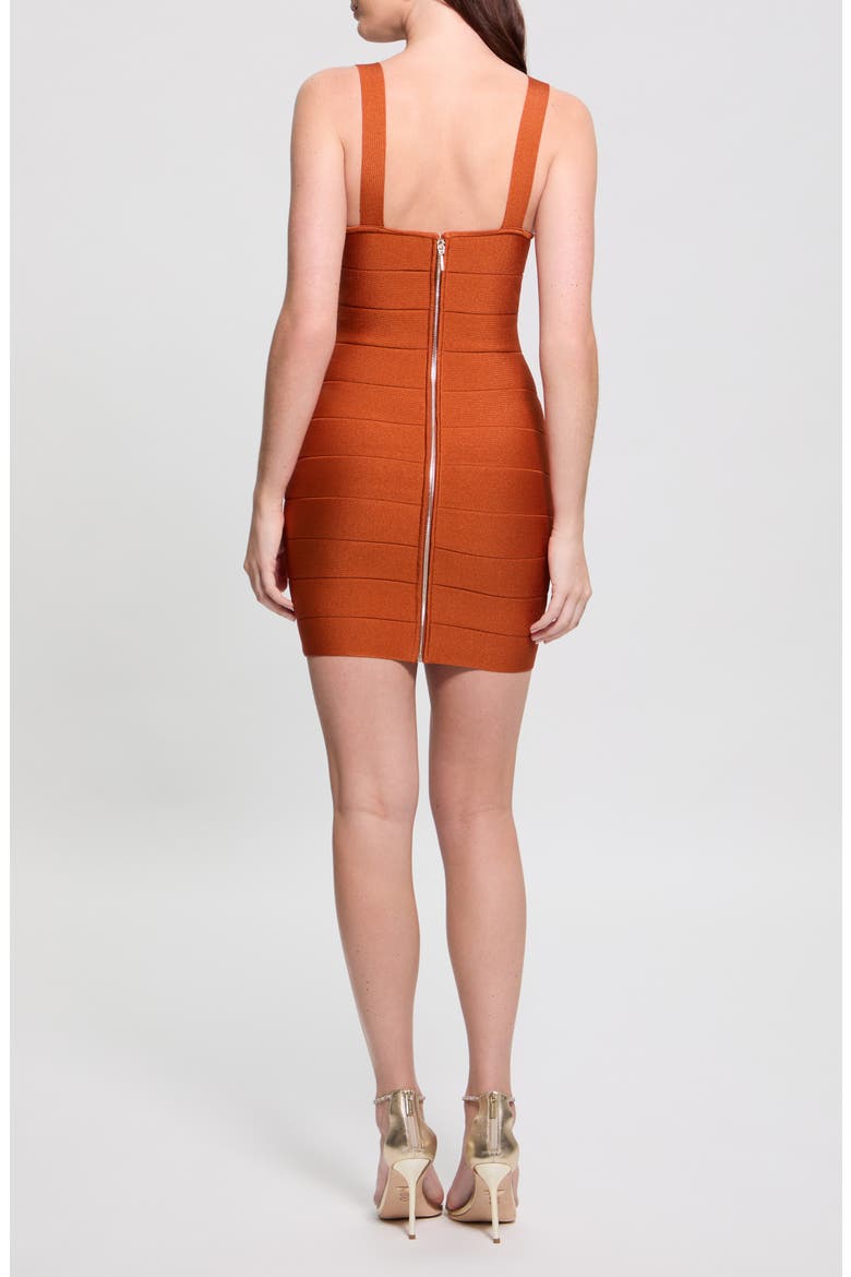 Esme Sleeveless Bandage Dress, Alternate, color, HOT CARAMEL