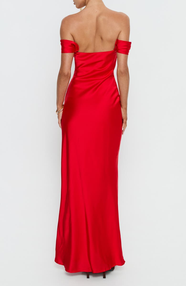 Princess Polly Azura Off the Shoulder Satin Gown, Alternate, color,