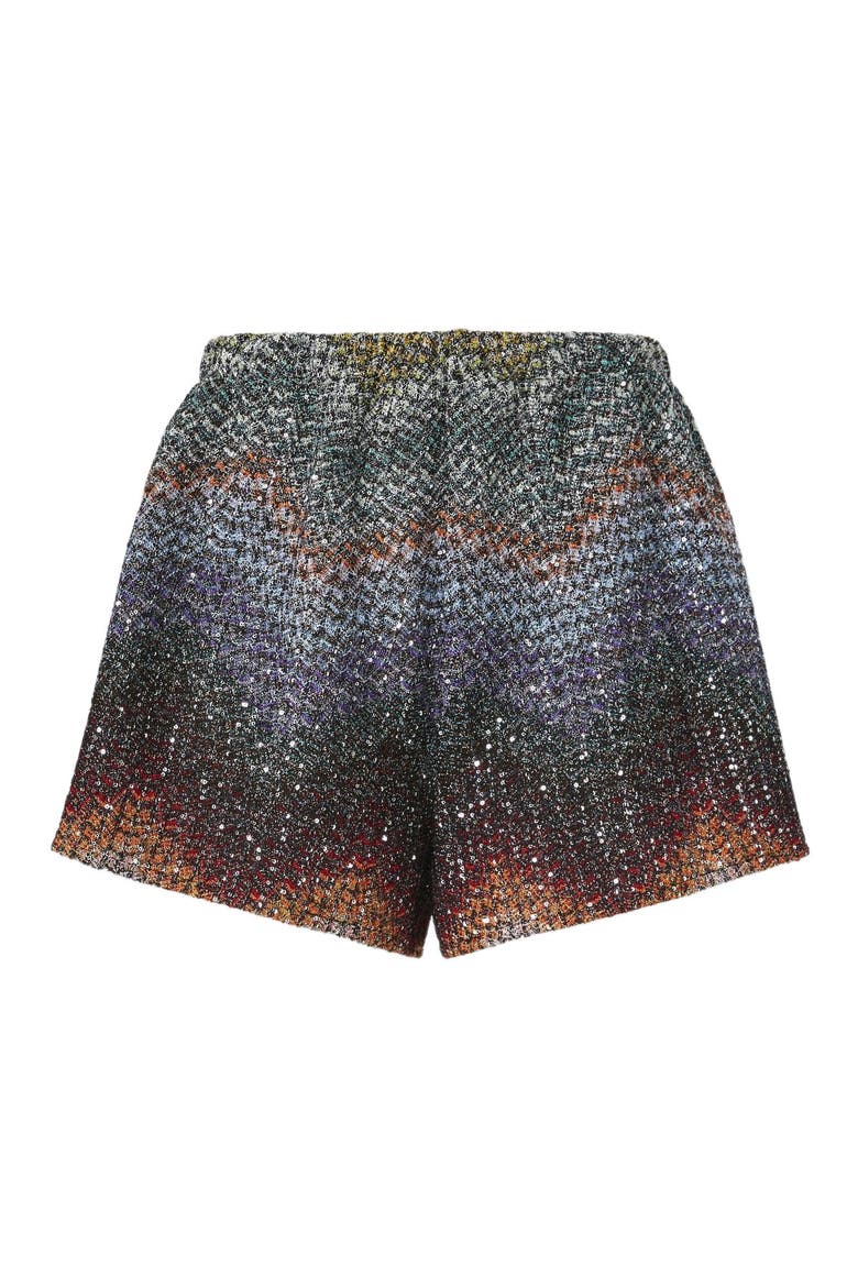 Shorts In Viscose Lamé Blend With Sequins, Alternate, color, Multicoloured