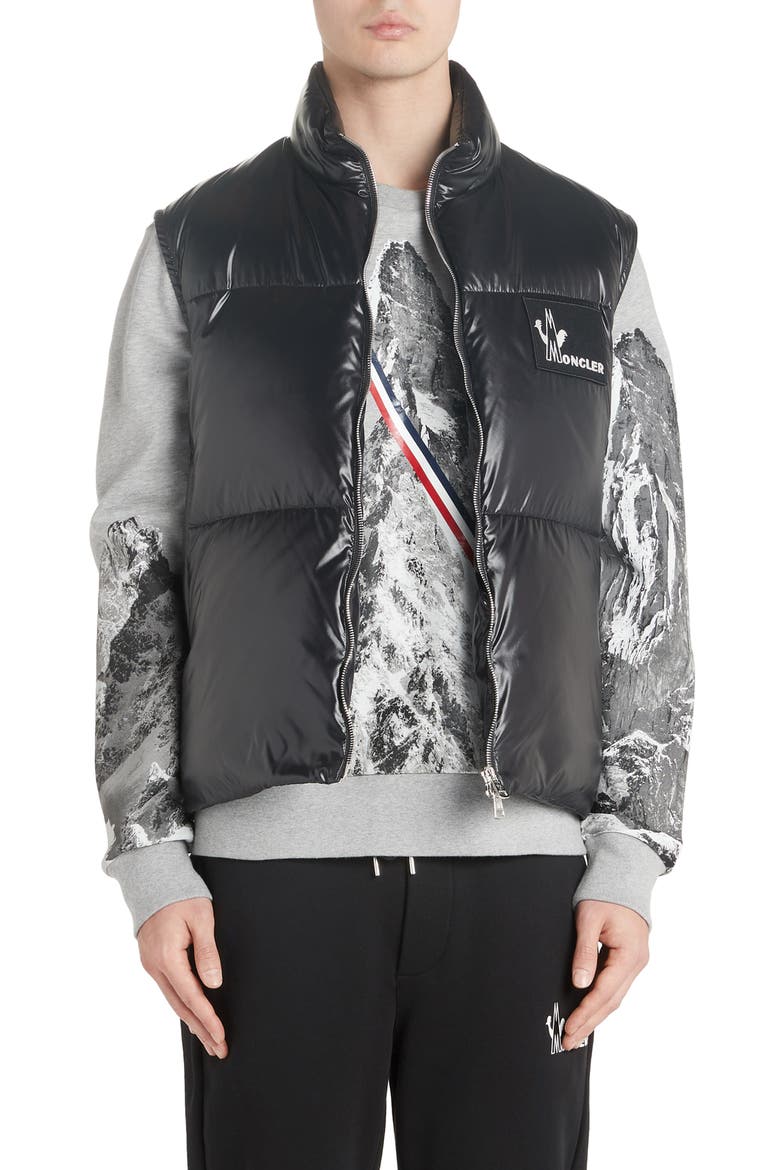 Banker Down Vest, Main, color, BLACK