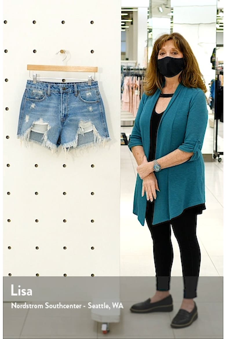 Chewed Hem High Waist Denim Shorts video