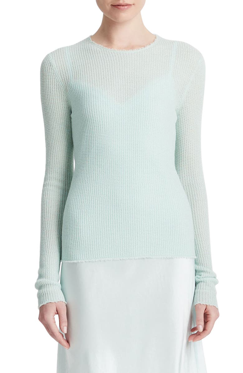 Vince Fray Waffle Stitch Cashmere & Silk Top, Main, color, 
