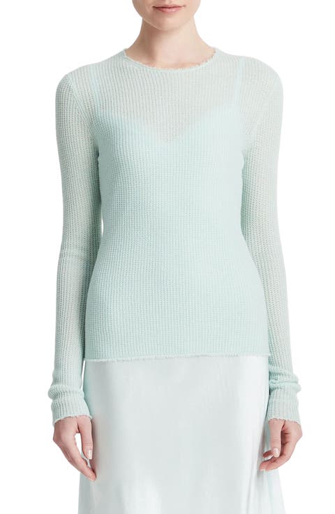 Fray Waffle Stitch Cashmere & Silk Top