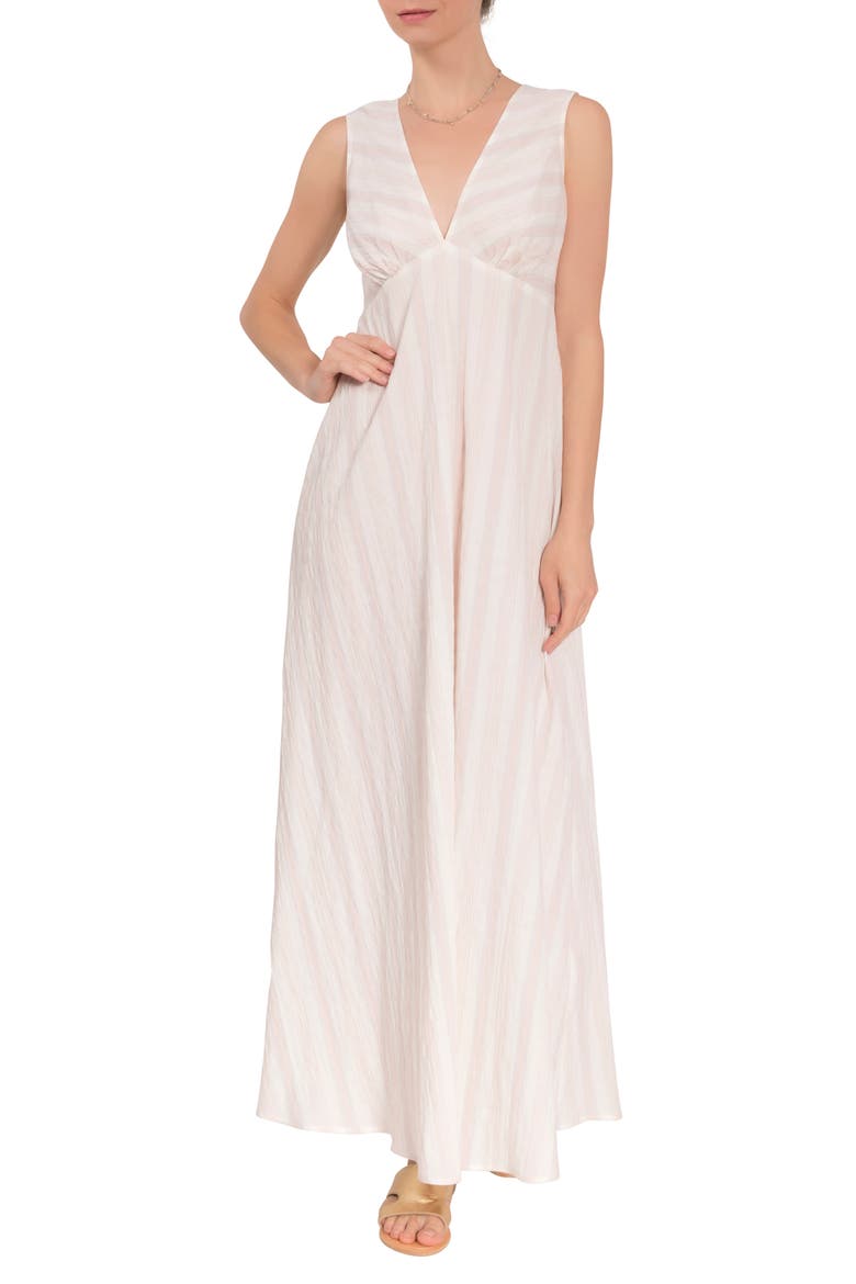 Amelia Stripe Cotton Nightgown, Main, color, STAWBERRY STRIPE