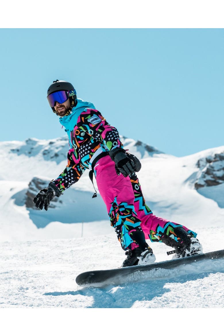 Nutscracker 2.0 Ski Suit Men's, Alternate, color, Black with neon pink