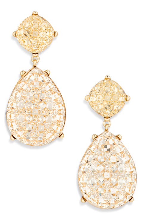 Mixed Crystal Drop Earrings