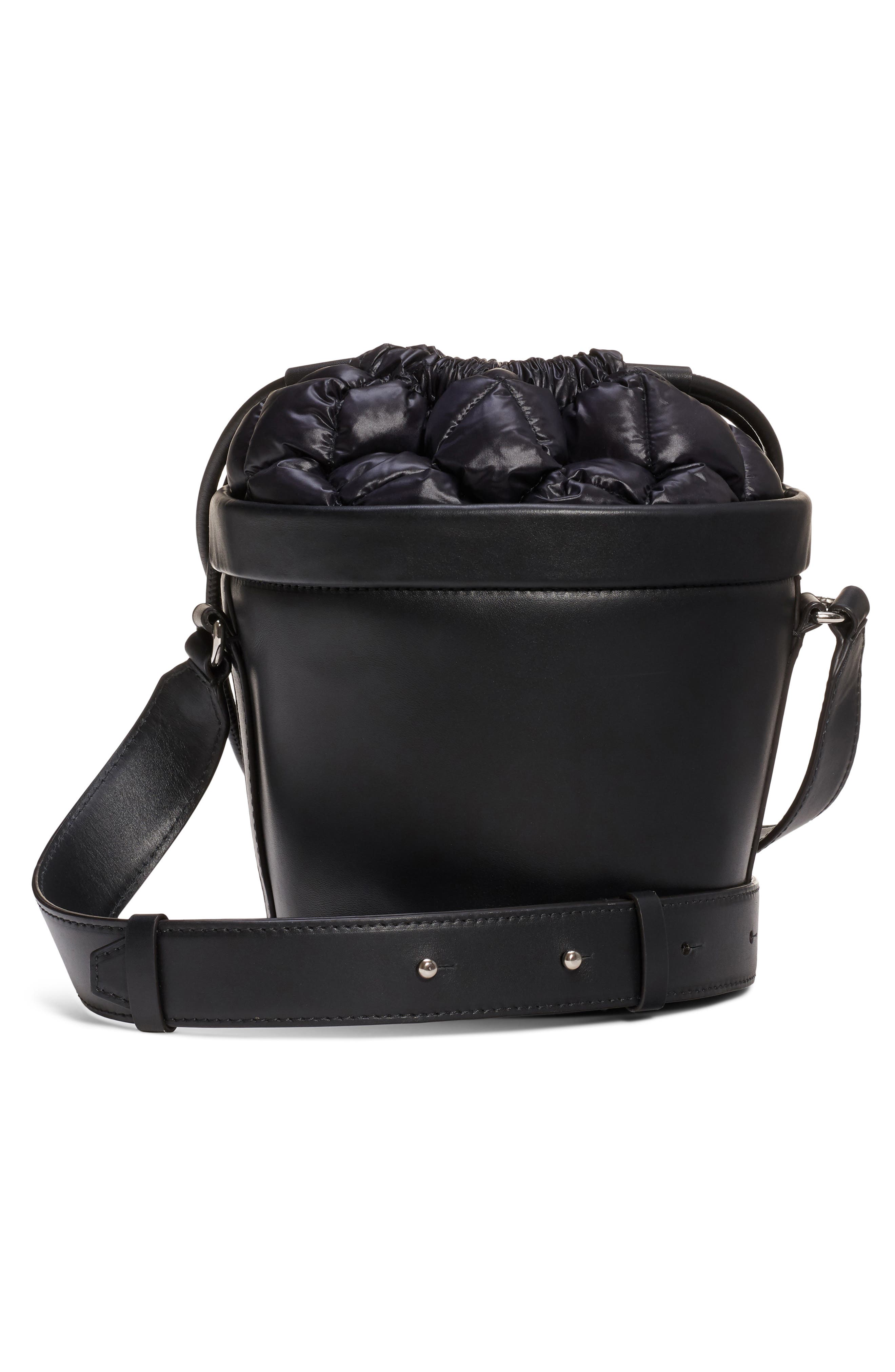 Moncler Seaux Seaux Leather Bucket Bag, Alternate, color, 