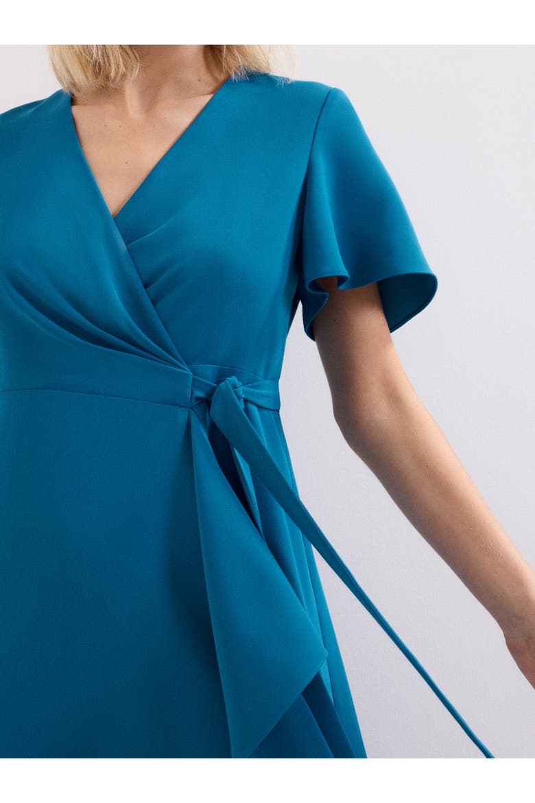 Julissa Short Sleeve Wrap Dress, Alternate, color, Blue
