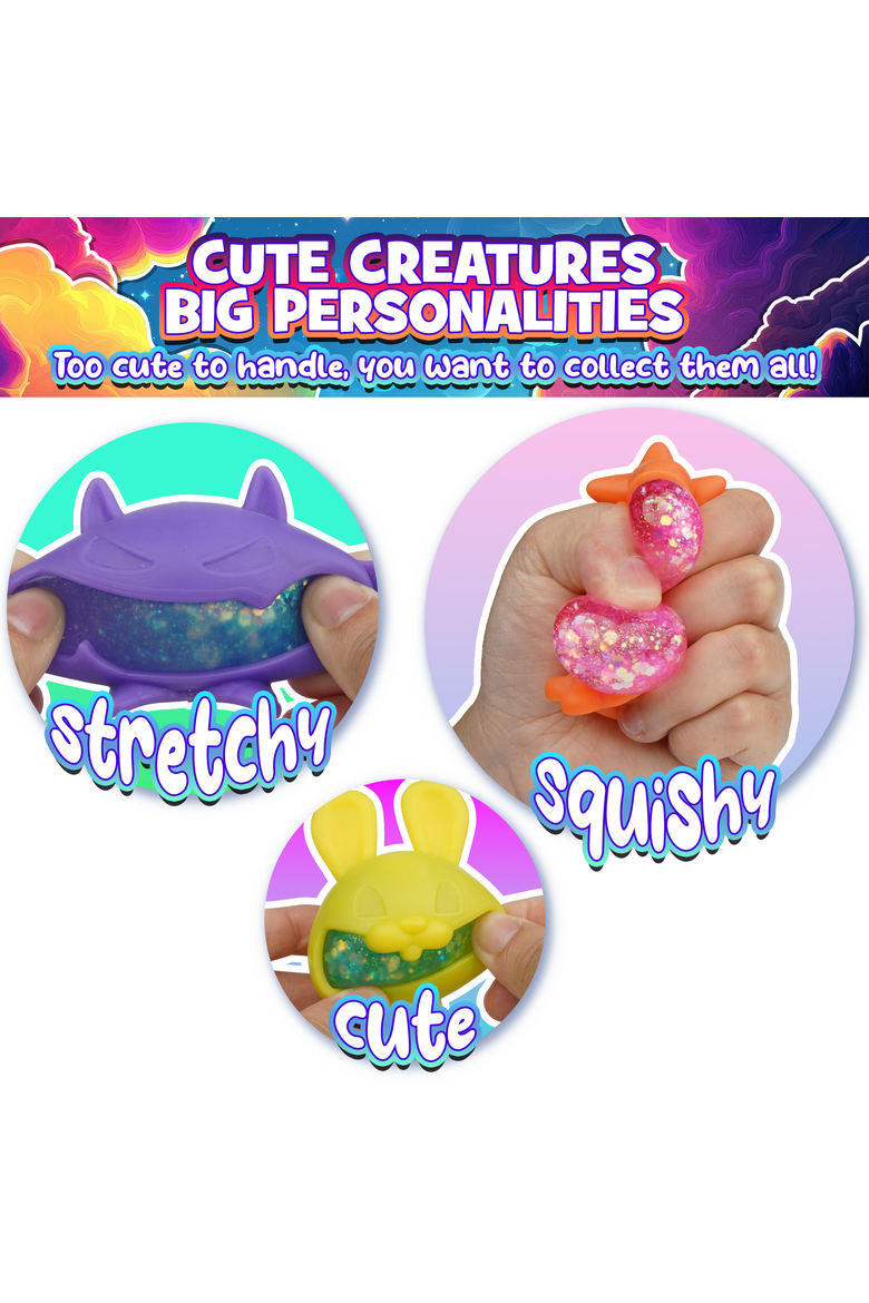 Glitter Gobblers Mystery Box Squishy Toys 6 Pack, Alternate, color, Multicolor