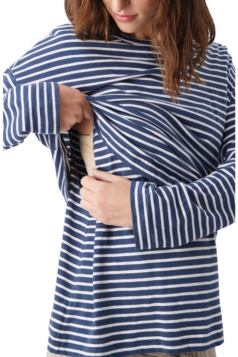 Claudette Long Sleeve Nursing Top, Alternate, color, Ink / White