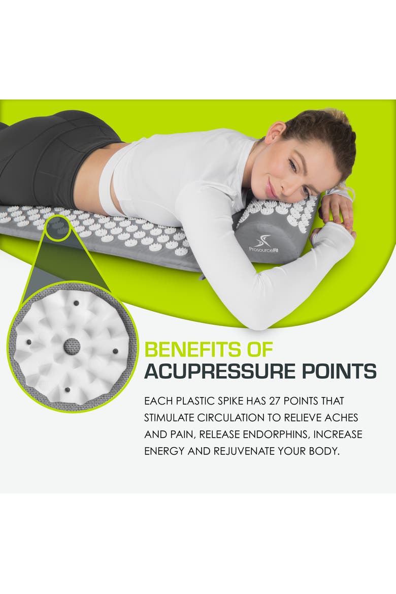 Acupressure Mat and Pillow Set, Alternate, color, Gray