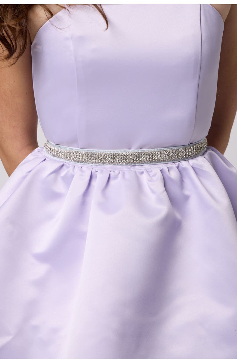 Un Deux Trois Stretchy Glitter Rhinestone Belt, Main, color, Silver