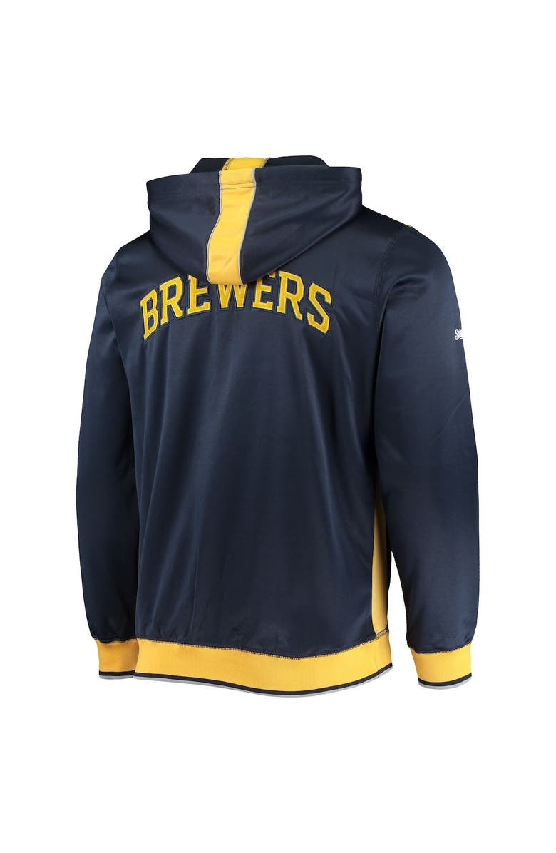 STITCHES Men's Stitches Navy/Gold Milwaukee Brewers Team Full-Zip Hoodie, Alternate, color, 