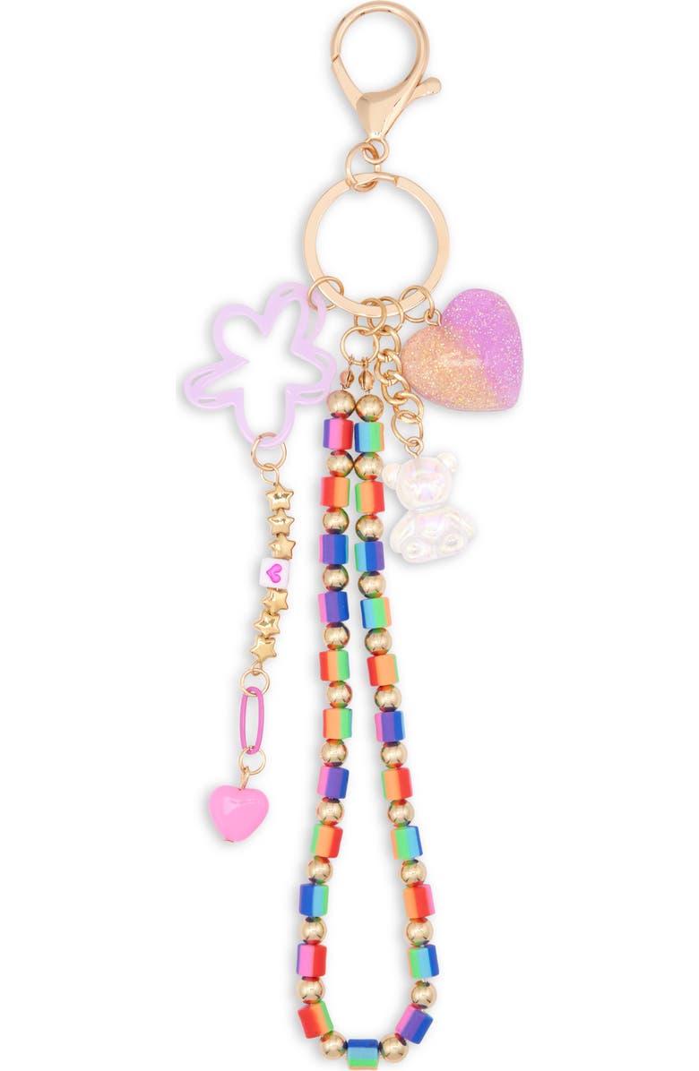 Ruby & Ry Beaded Bag Charm, Main, color, Pink/ Combo