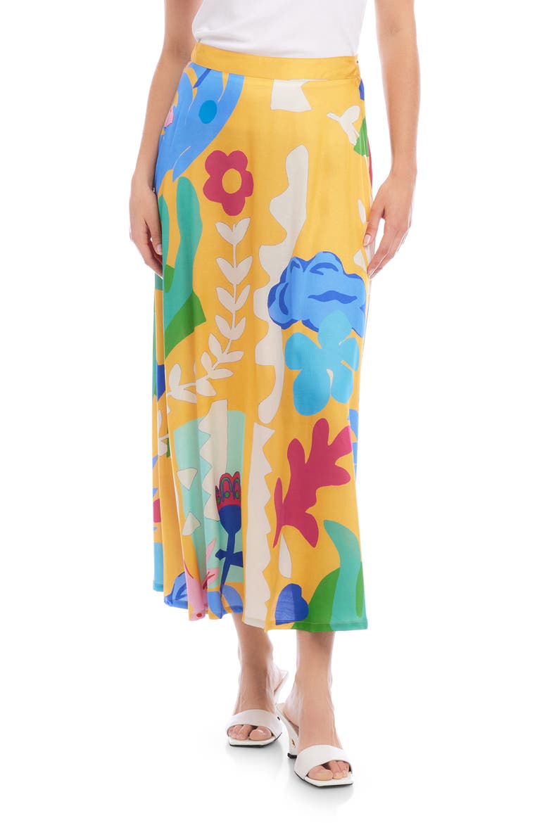 Lexi Printed Maxi Skirt, Main, color, YELLOW PRINT