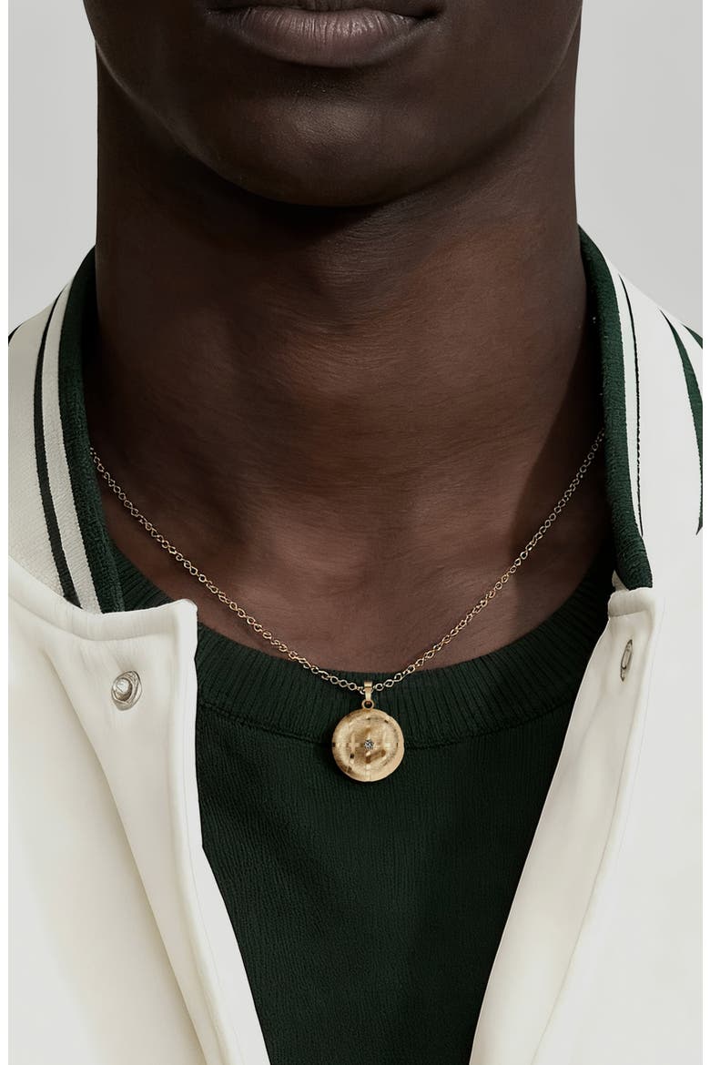 The Basketball Leaking Ball Diamond Necklace, Alternate, color, Gold / White Diamond