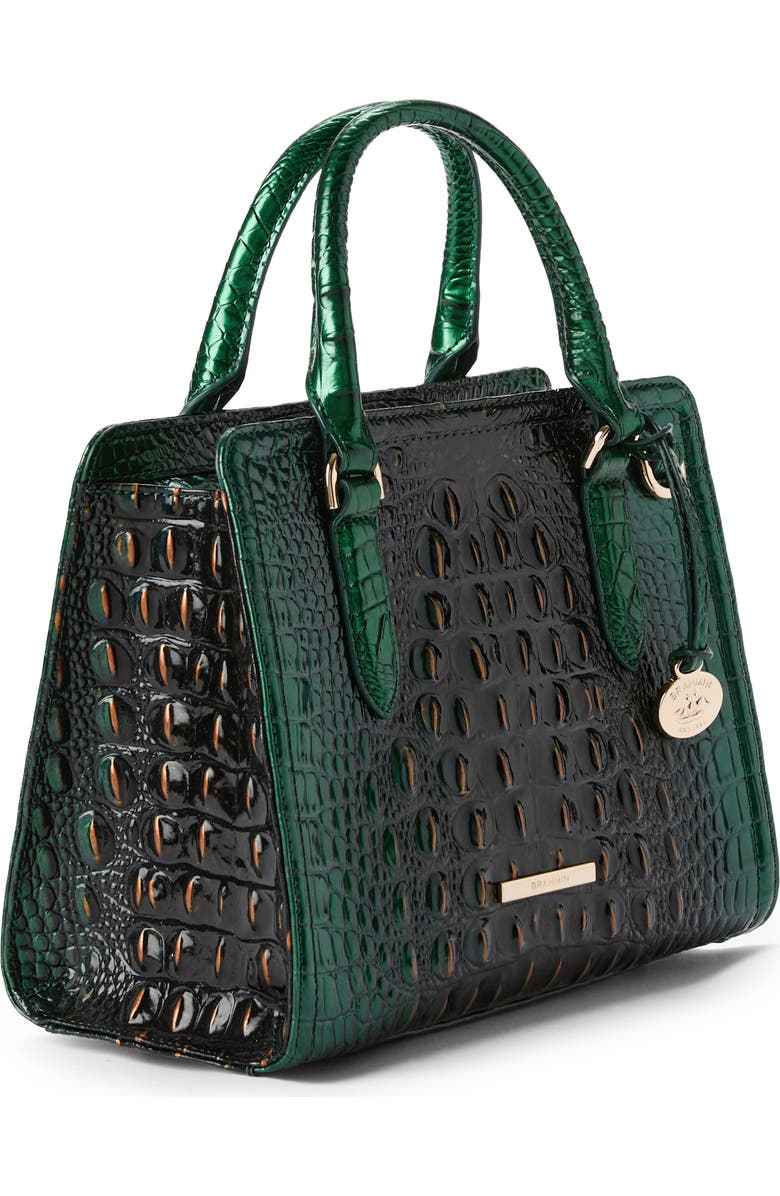 Brahmin Cami Croc Embossed Leather Satchel, Alternate, color,
