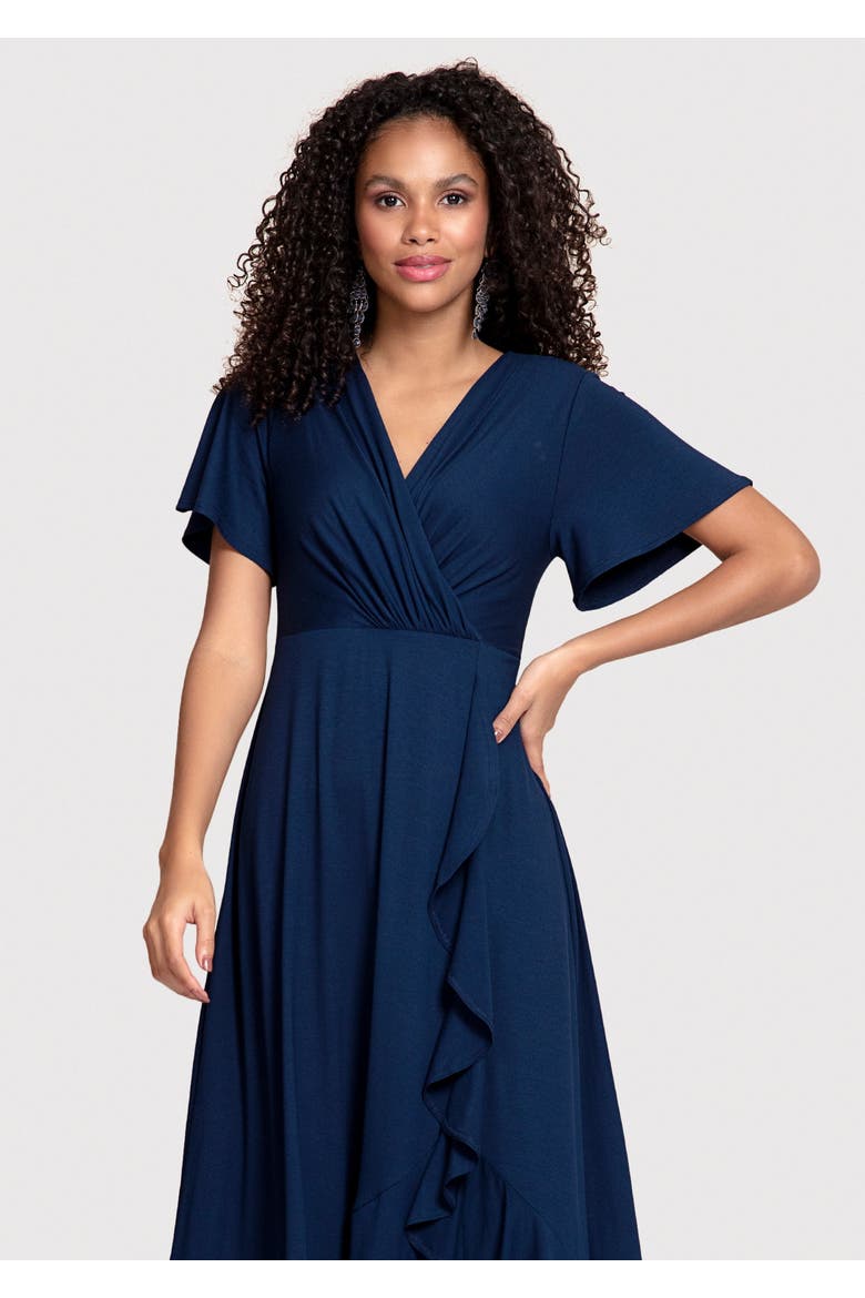 Waterfall Dress, Alternate, color, Navy