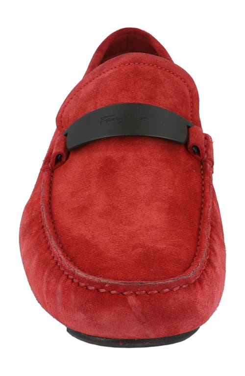 Ferragamo Switch Suede Drivers In Red