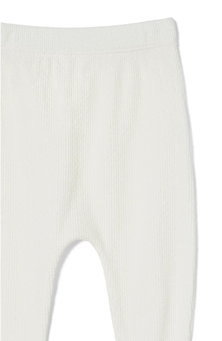 Cotton On Kids Organic Pointelle Legging, Alternate, color, Milk