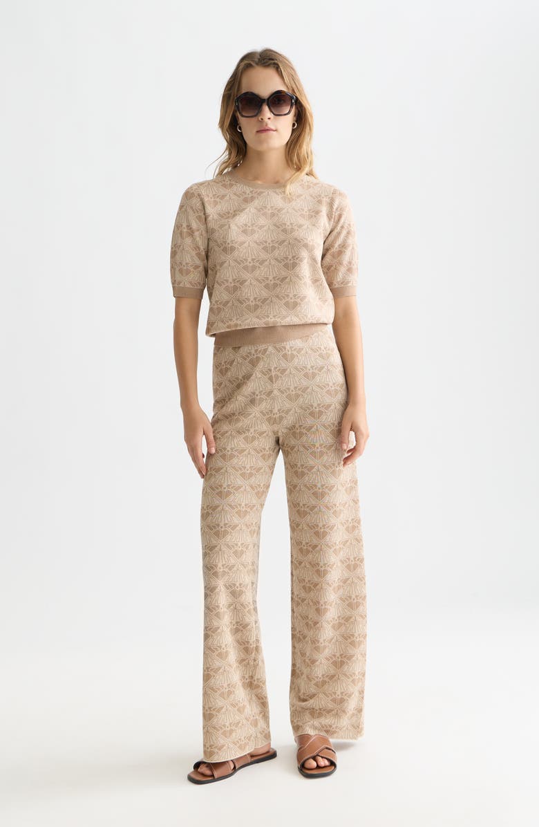 Scotch 
Soda Logo Jacquard Knit Pants, Alternate, color, Travertine