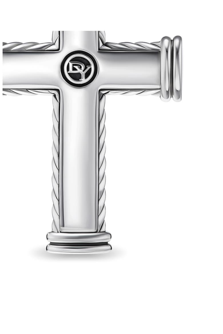 Men's Chevron Cross Pendant, 33.5mm, Alternate, color, STERLING SILVER AND 18K GOLD