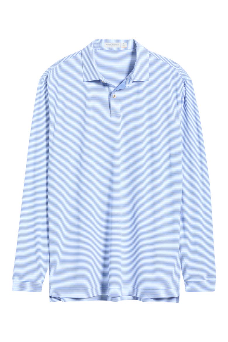 Featherweight Market Stripe Long Sleeve Performance Polo, Alternate, color, HYPER BLUE